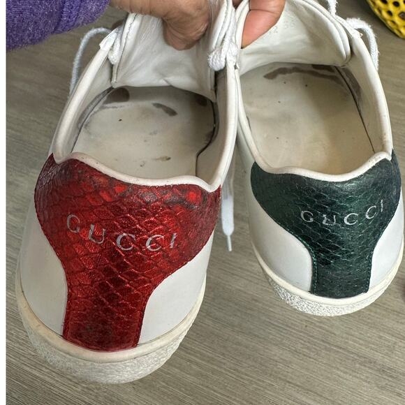 Gucci Ace Bee Embroidered Leather And Python women's Sneakers Size 36 MSRP $950 - Picture 8 of 15